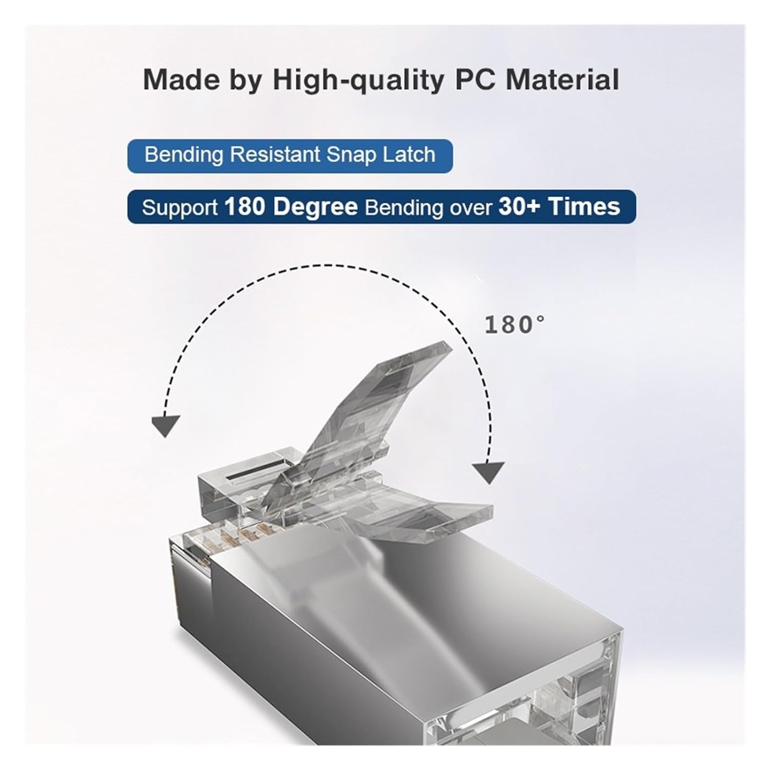 RJ45 Connector, Cat6 Cat6a 30u Plated Shielded Modular OD 1.1mm, OD 1.2mm(OD 1.1mm,50PCS)