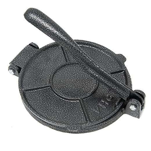 Alpha Living Tortilla Press and Pataconera 7.5 Inch Cast Iron Heavy Gauge Flour Corn Press 50421
