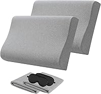 Vista 8 de Funda de almohada de repuesto para almohada de cuello de espuma viscoelástica, funda de almohada con cremallera, protector de almohada de algodón