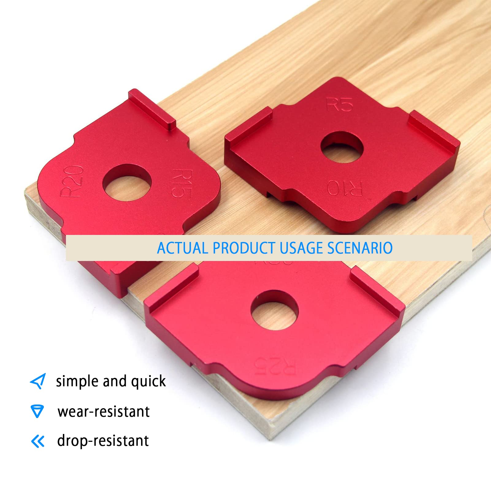 3-Piece Radius Jig Router Template Set – Corner Semicircle Positioning Guides For Woodworking And Trimming