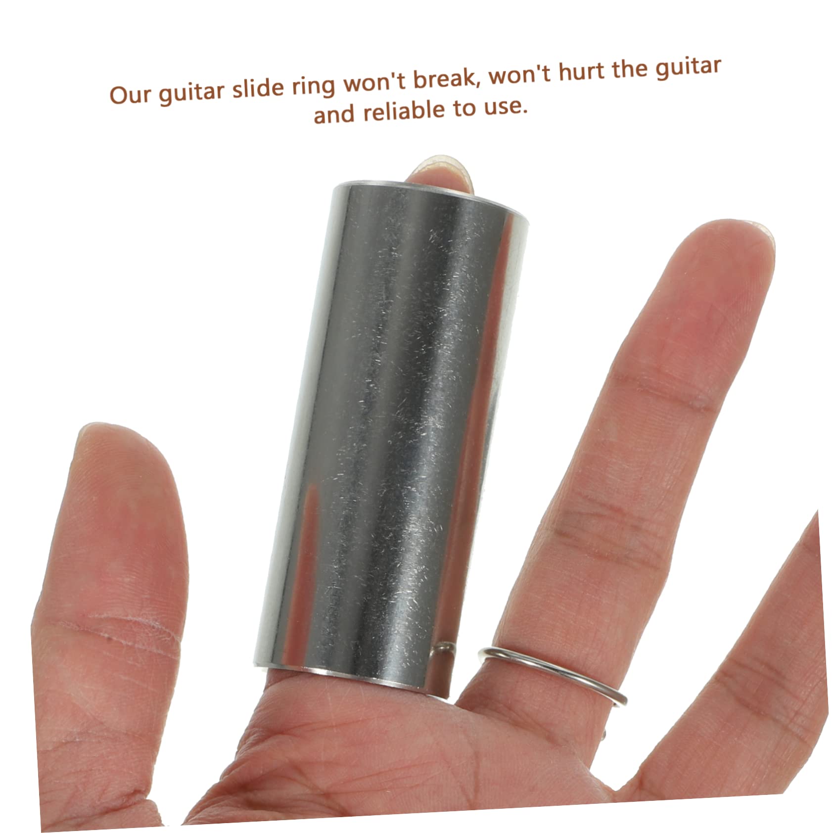 Totority Beginner's Guitar Slide Kit 2 Pcs Metal Guitar Slide Ring Acrylic Finger Slider Enhance Your Guitar Play