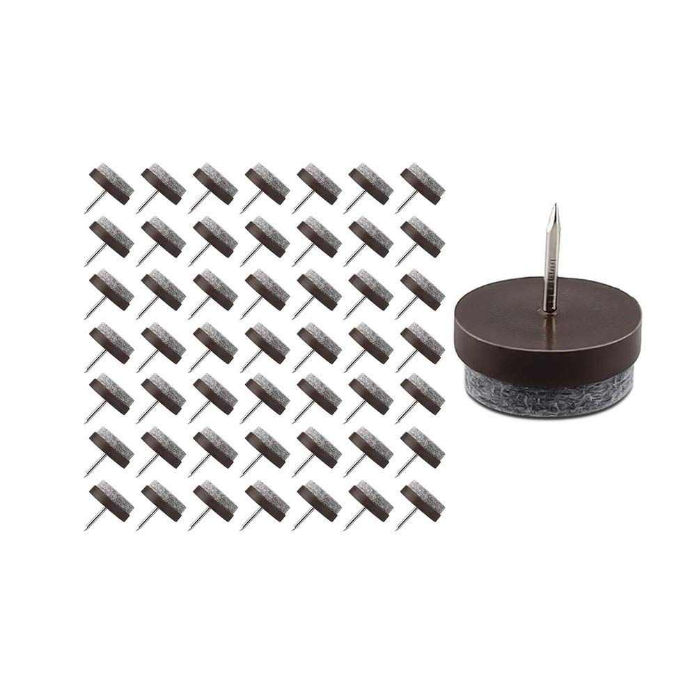 Paquete de 50 deslizadores redondos de fieltro con clavos, protectores gruesos para patas de muebles para sillas y mesas, reducen la fricción y protegen los suelos de madera, ideal para uso doméstico