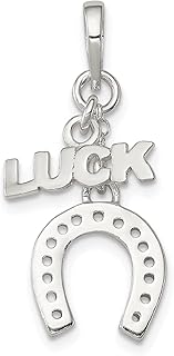 Bijou Silver Polished Finish Luck and Horseshoe Charm