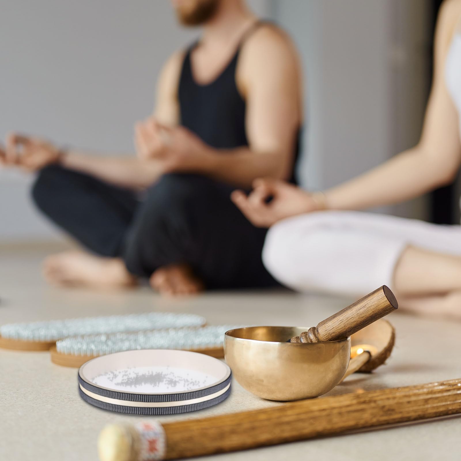 QUARKZMAN 12 Pulgadas Instrumentos Musicales De Percusión Tambores De Mano Con Sonido De Olas Del Océano Y Cuentas Para Meditación Y Relajación