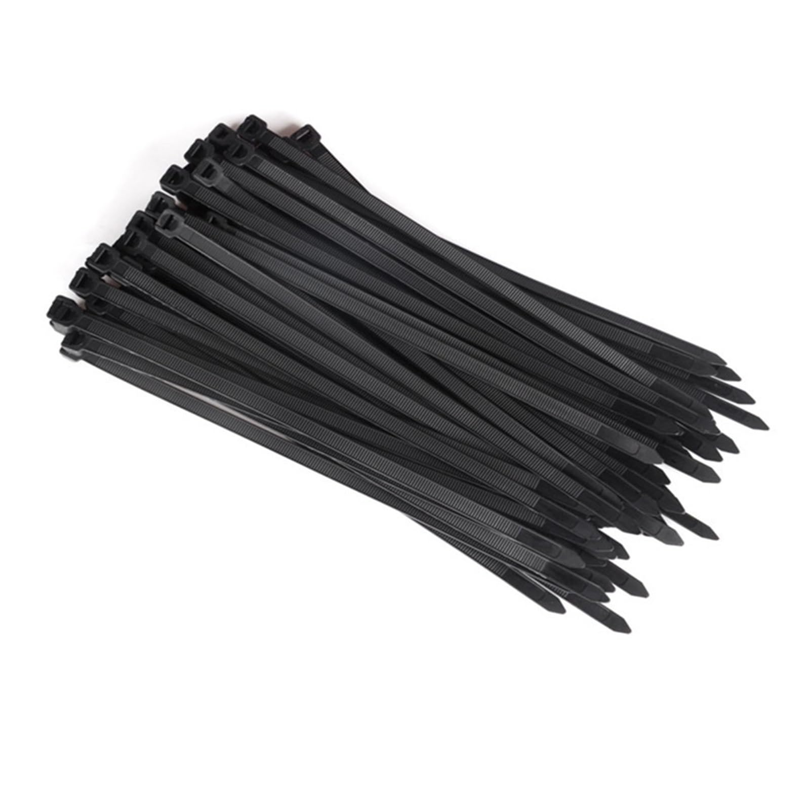 assortimento di Fascette per Cavi,Fascette per, Fascette for Cavi in ​​Nylon da 100 Pezzi Anello in plastica autobloccante Cinturino Nero in Seta(Black 100 PCS,2.5 100mm)