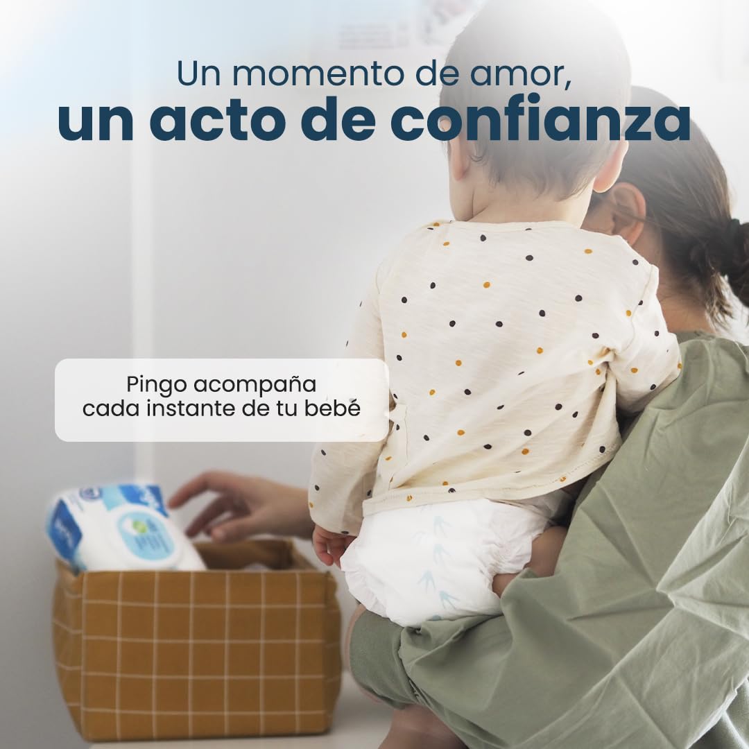 Pingo Toallitas Húmedas para Bebé, 99% Agua, Sin Perfume, Hipoalergénicas y Suaves, 960 Toallitas (12 Packs de 80) - Cuida y Protege la Piel Delicada