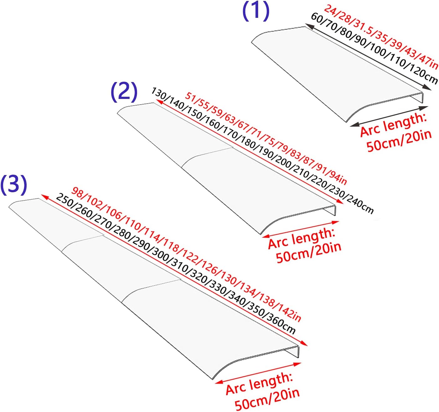 Front Door Canopy Outdoor Awning Window Rain Shelter Cover,50% Frosted and Transparent Porch Awning Rain Canopy Garden Canopy,Uv Rain Snow Protection,Easy to Assemble (50x110cm/20 x43)