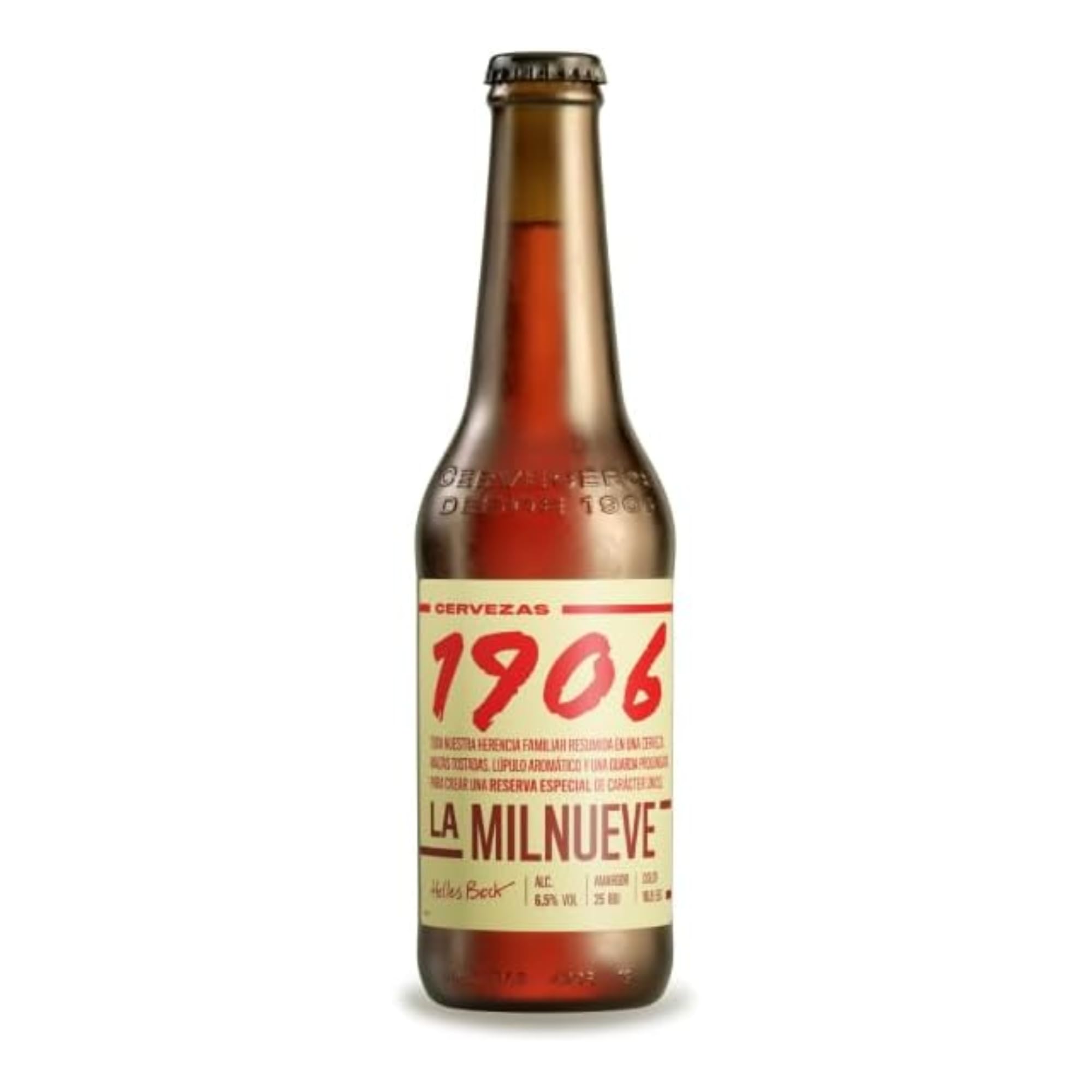 1906 Reserva Especial - Cerveza Lager Extra, Pack de 24 Botellas x 33 cl, Sabor Amargo y Aroma Tostado, Galardonada Internacionalmente, 6,5% Volumen de Alcohol