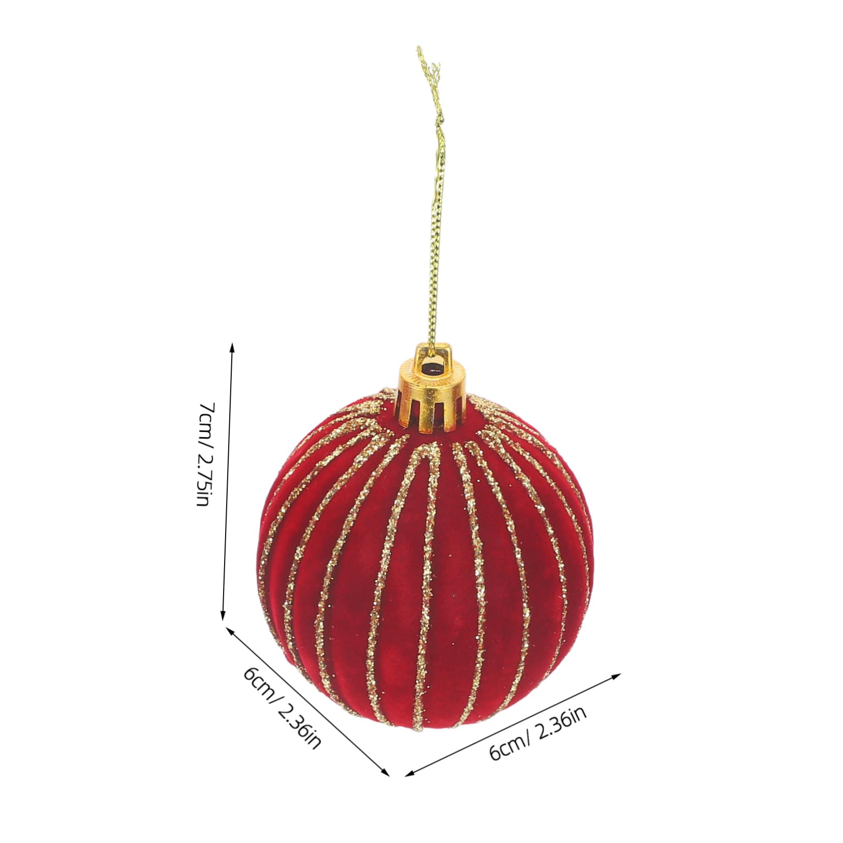 PRETYZOOM 24stücke Teiliges Weihnachtsbaum-dekorationskugeln Rot Flocking Weihnachtsbaum-hängeschmuck Für Festliche Anlässe Und Weihnachtsdekoration