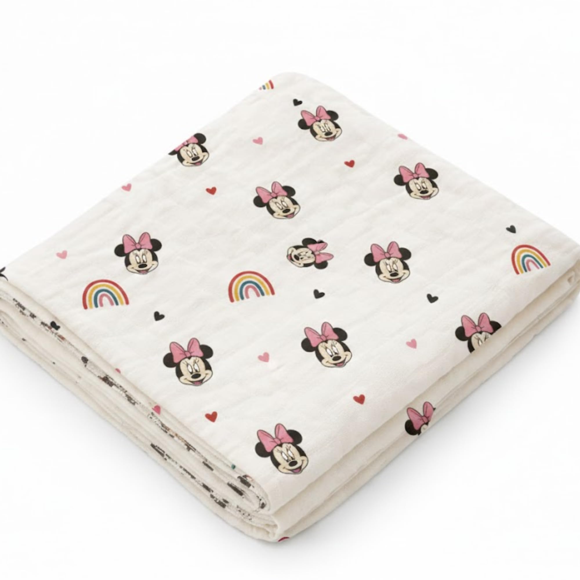 100% Organic Cotton 3 Layer Ultra-Soft Muslin Blanket (82x85cm) for New Born Baby boy & Girl, Breathable & Lightweight, Swaddling Towel/Comforter/Quilt for Toddlers, 0-4 Years (Mickey Love)-image-35