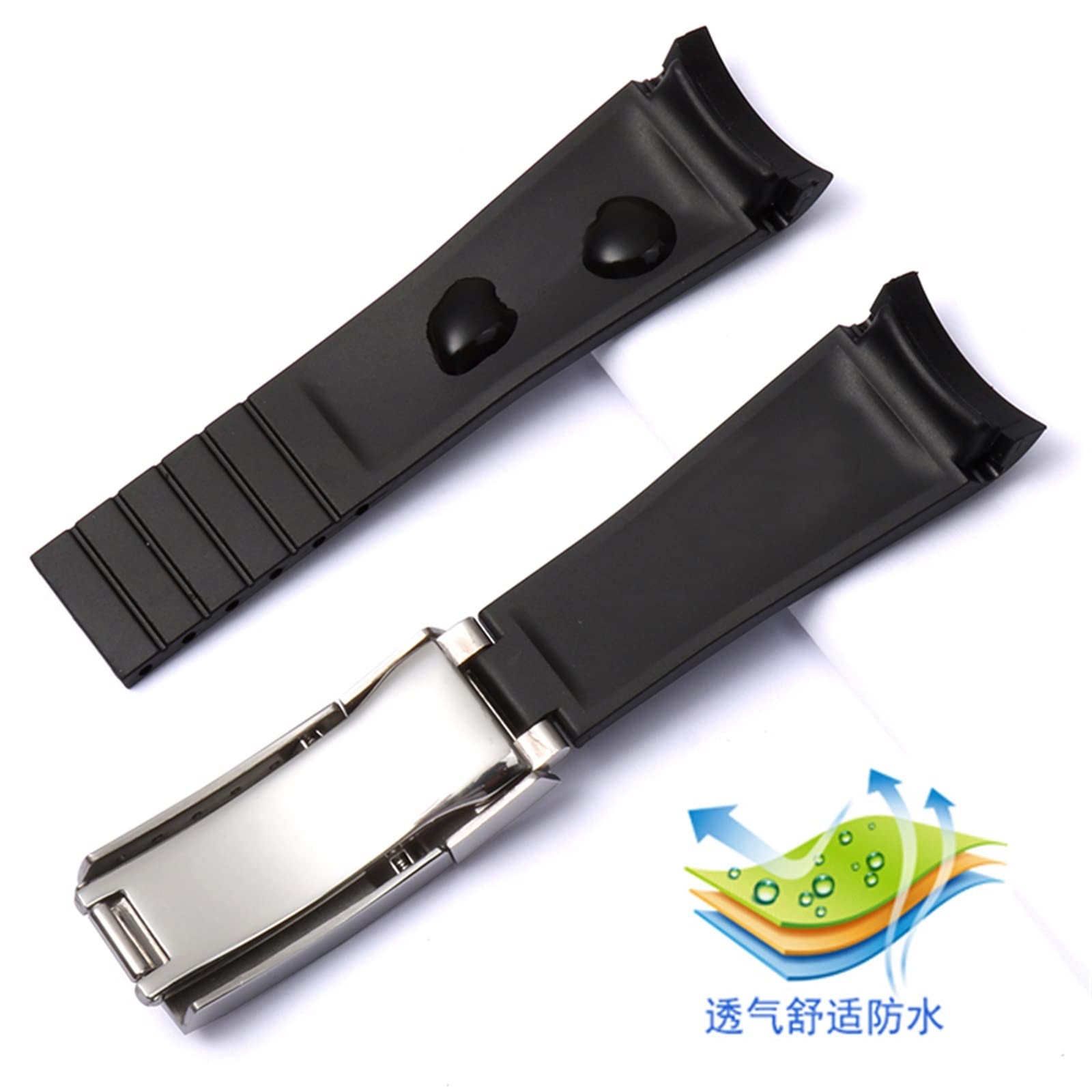 Amazon.co.jp: ゴム製シリコン製腕時計バンド 20mm 21mm ロレックス 