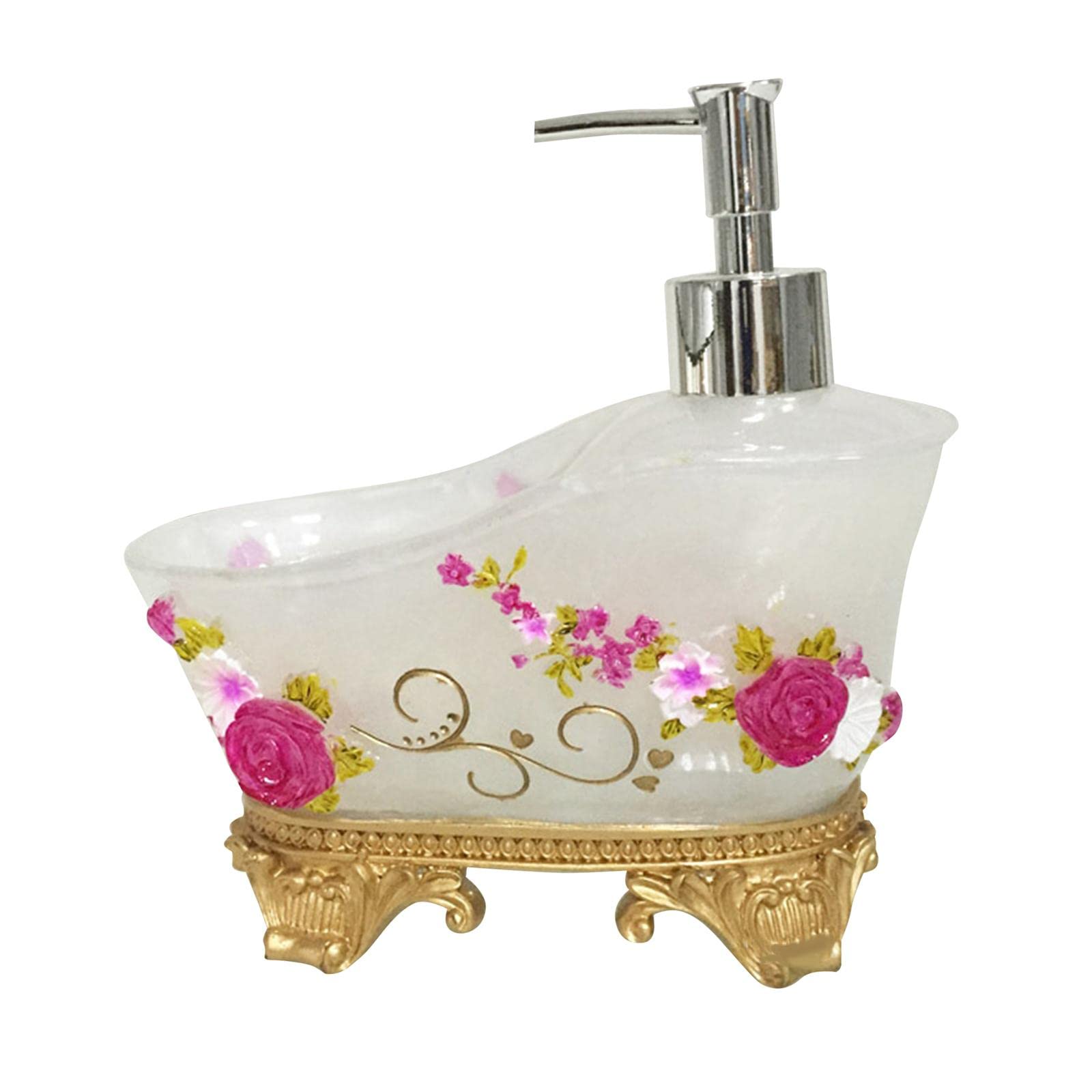 Dispensador de Jabón Recargable Botella de Loción con Bomba Contenedor para Líquido Material Resistente Adecuado para Encimera de Baño Cocina Regalo, Blanco c, Individual