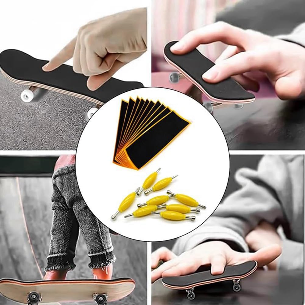 Speesy Paquete de 12 cintas adhesivas de espuma para agarre de diapasón + destornillador de tuerca, piezas de repuesto para patinetas de dedos