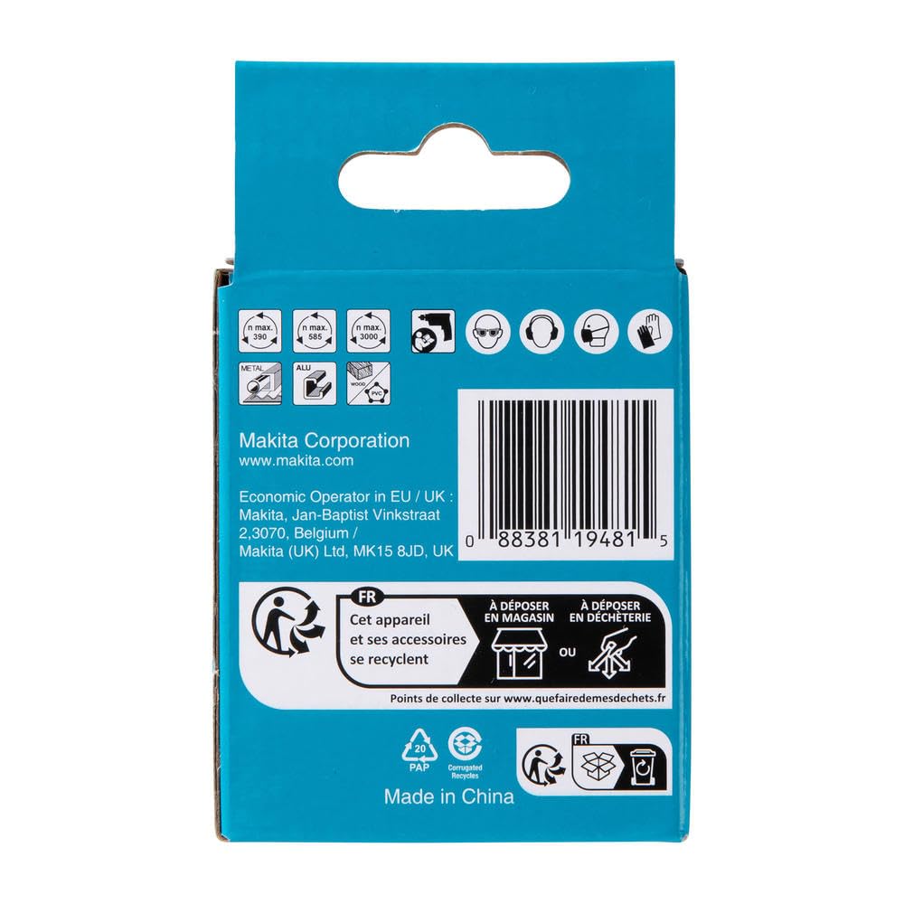 MAKITA D-17027 - Couronne bimétallique 22 mm pour acier, métal, bois ou plastique - Blanc