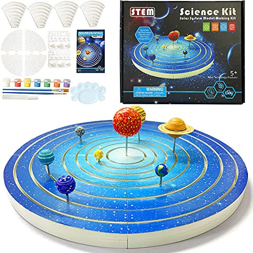 Solar System for Kids, 3D Planet STEM Educational Toys, Space Planetary Construction Kit 8 Planets Jigsaw Science Educational Toys Glow in Dark Solar System Jigsaw kit