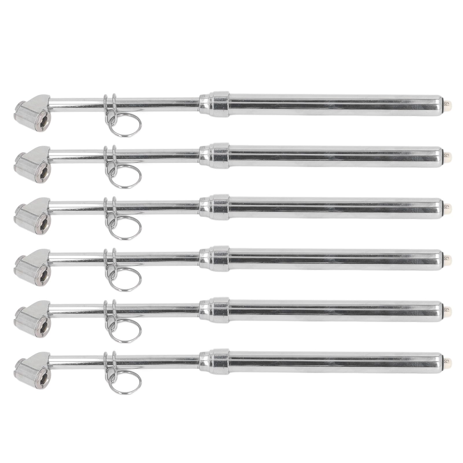 Manomètre de pression de pneu de type crayon 6 pièces, manomètre de pression d'air à double tête, compteur de pression de pneu de 10 à 160 PSI pour SUV RV ATV voitures camions