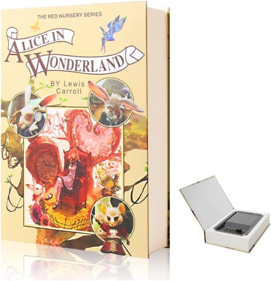 Real Paper Transfer Book Safe, Combination Lock,Hollow with Secret Hidden Compartment (Alice-Combination)