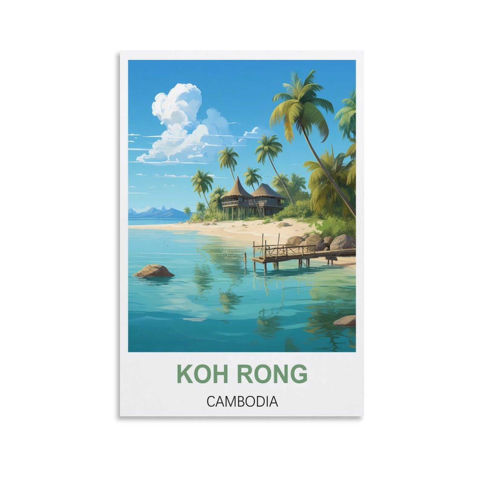 Vintage Metal Tin Signs,Koh Rong Cambodia Metal Wall Art Bar Sign for Kitchen Pubs Coffee Metal Wall Decoration 20x30cm