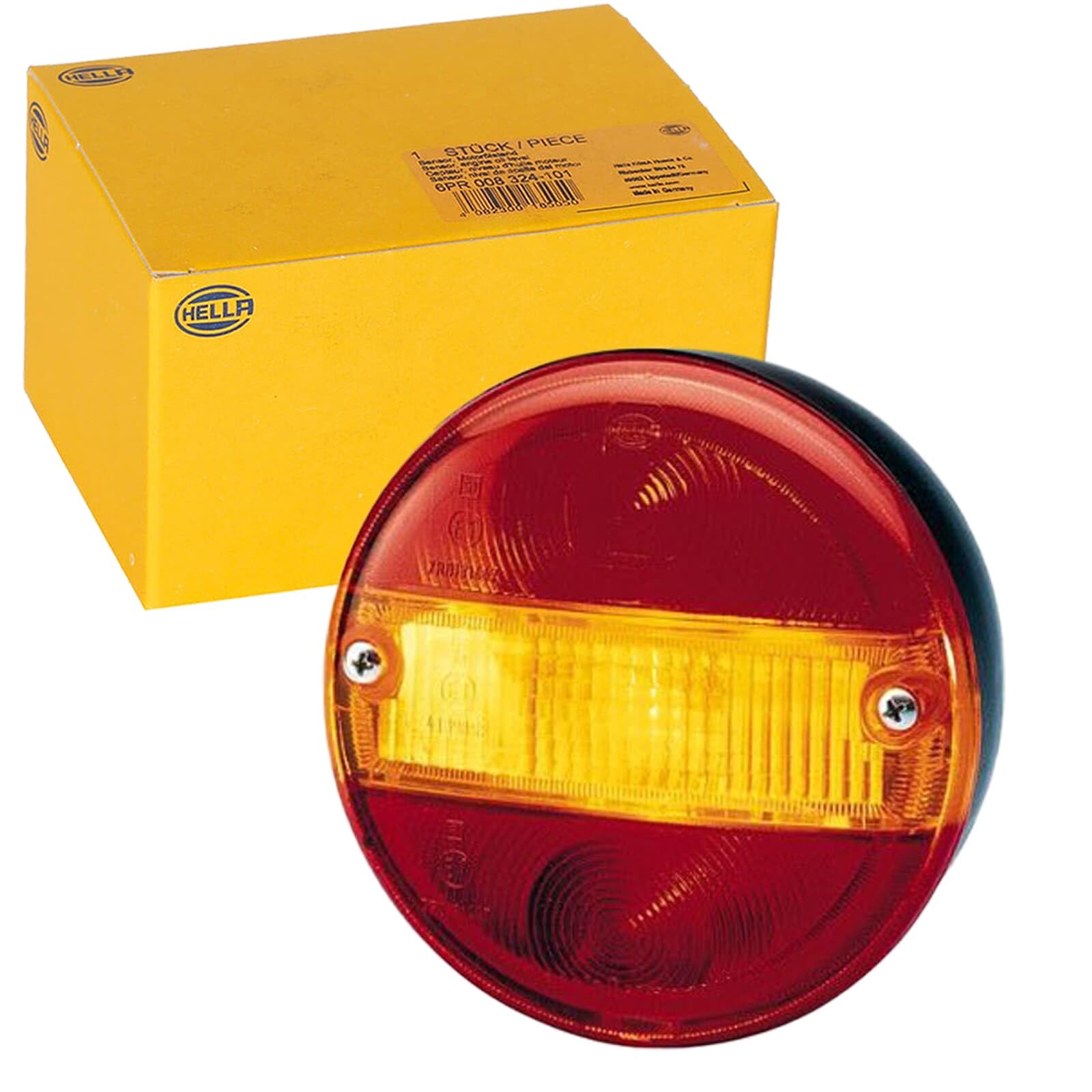 HELLA Lampa tylna zespolona - żarówek - 24V / 12V - Oprawa/przykręcany - ECE/ADR/GGVS/brak SAE - Kolor szkła reflektora: czerwony/żółty - Wtyczki: Wtyk płaski - z lewej/z prawej - 2SD 001 685-231