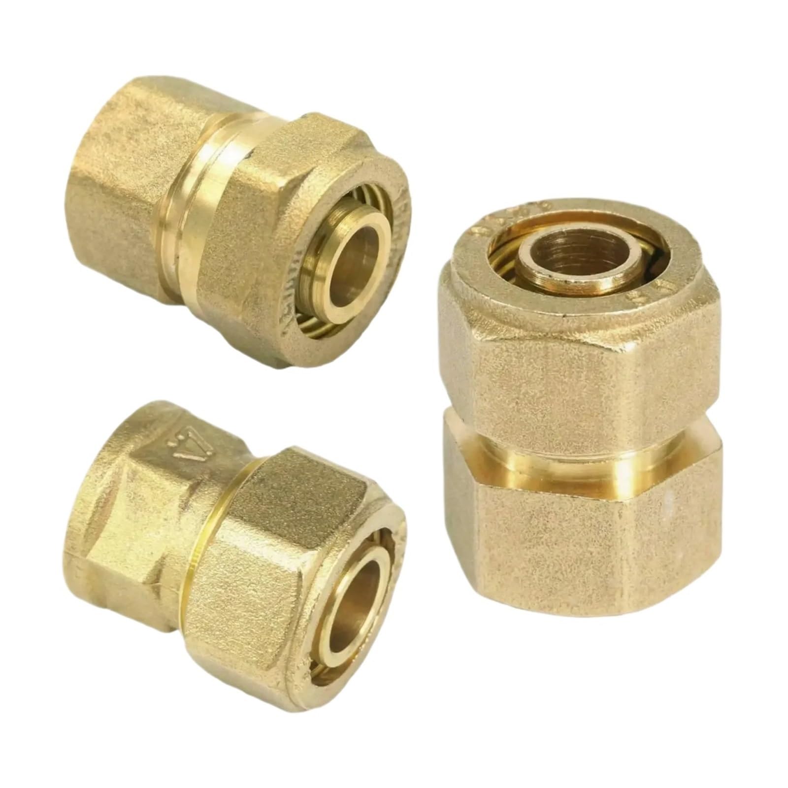 AARTERZZA 1pc Fit Tube I.DxO.D 16x20mm - 3/4" BSP Female PEX-AL-PEX Tube Straight Brass Pipe Fitting