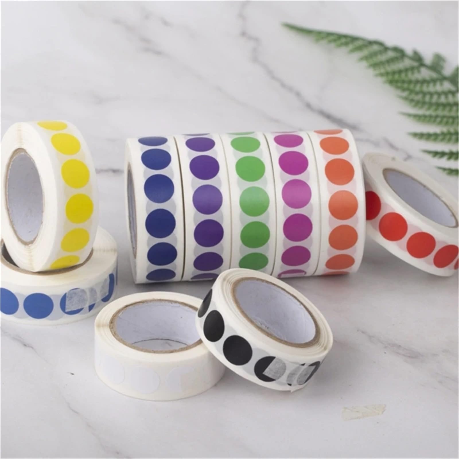 Sticky Dots, 10.000 etichette rotonde autoadesive colorate, 13 mm, per etichettatura di file e forniture scolastiche per ufficio (rosso)