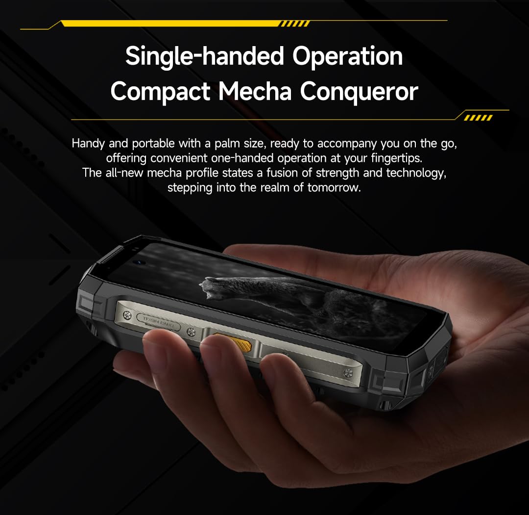 Ulefone Armor Mini 20 4G Smartphone Incassable, Taille de Paume, 16Go+256Go, Batterie 6200mAh Recharge sans Fil, Caméra Vision Nocturne 64MP+50MP, 4,7" HD+90Hz, IP68 Étanche Android 14, NFC GPS