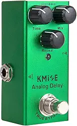 Pedal de efeitos de guitarra elétrica com atraso analógico Kmise Mini tipo único DC 9V True Bypass
