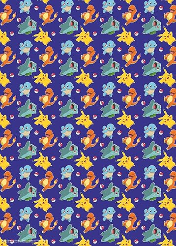 Rouleau de papier cadeau Pokémon Bleu 2 m