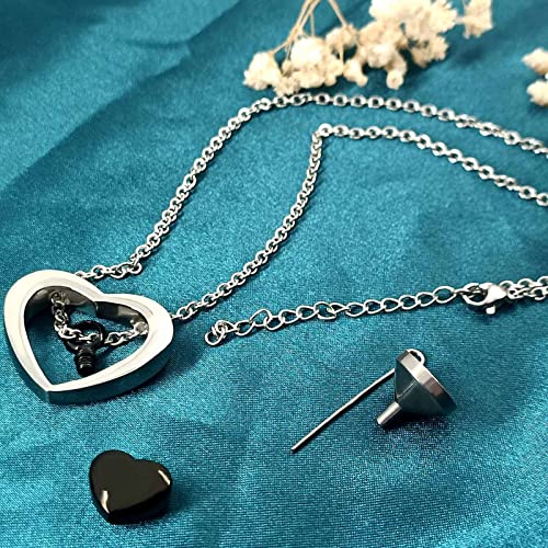 Rose Gold Double Heart Urn Necklaces for Human Pet Ashes Cremation Jewelry for Ashes Keepsake Memorial Pendant Jewelry4