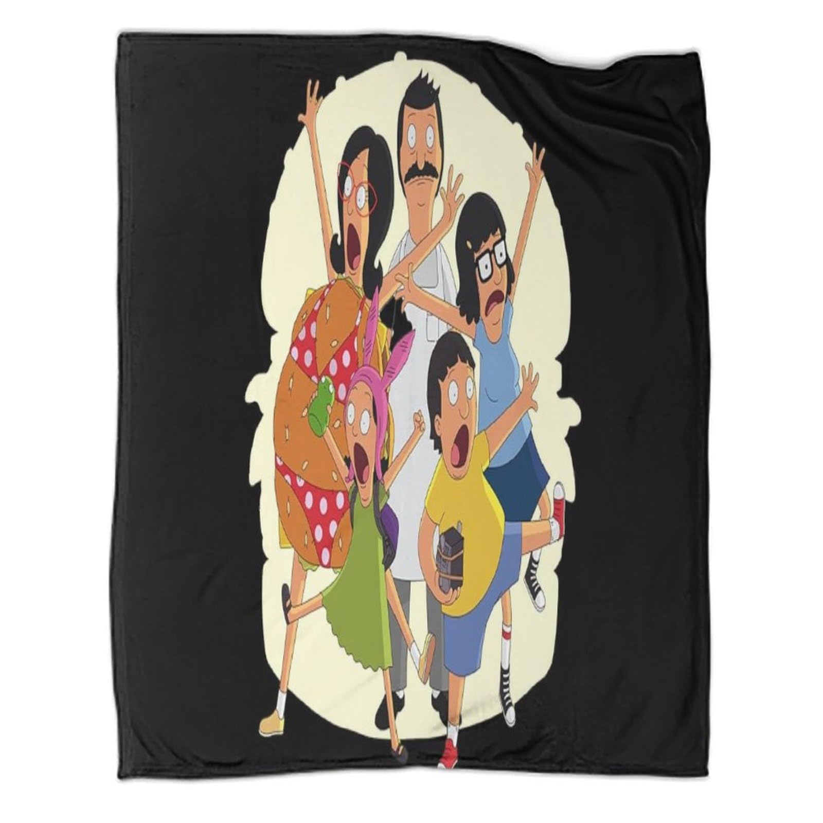 MJCZEGDCR 3D Printed Bobs Burgers Blanket Soft And Warm Super Soft Cozy Fuzzy Warm Throws with Anti-tarnishing Lightweight for Sofa Bed Decor Bedroom Decor 40x50inch(100x130cm)