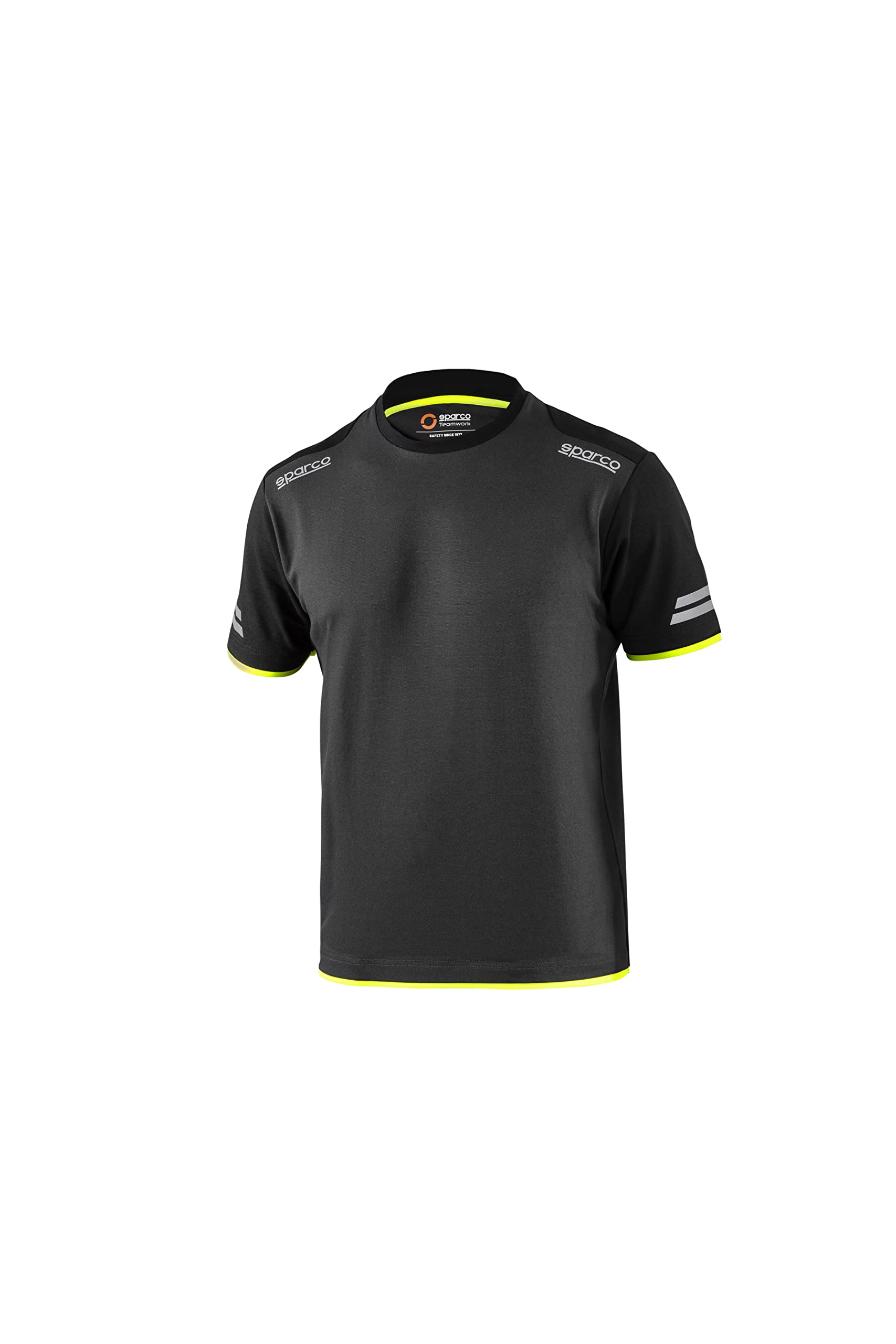 Sparco T SHIRT MANICA CORTA TUCSON  TAGLIA XL COLORE GRIGIO GIALLO COTONE E POLIESTERE