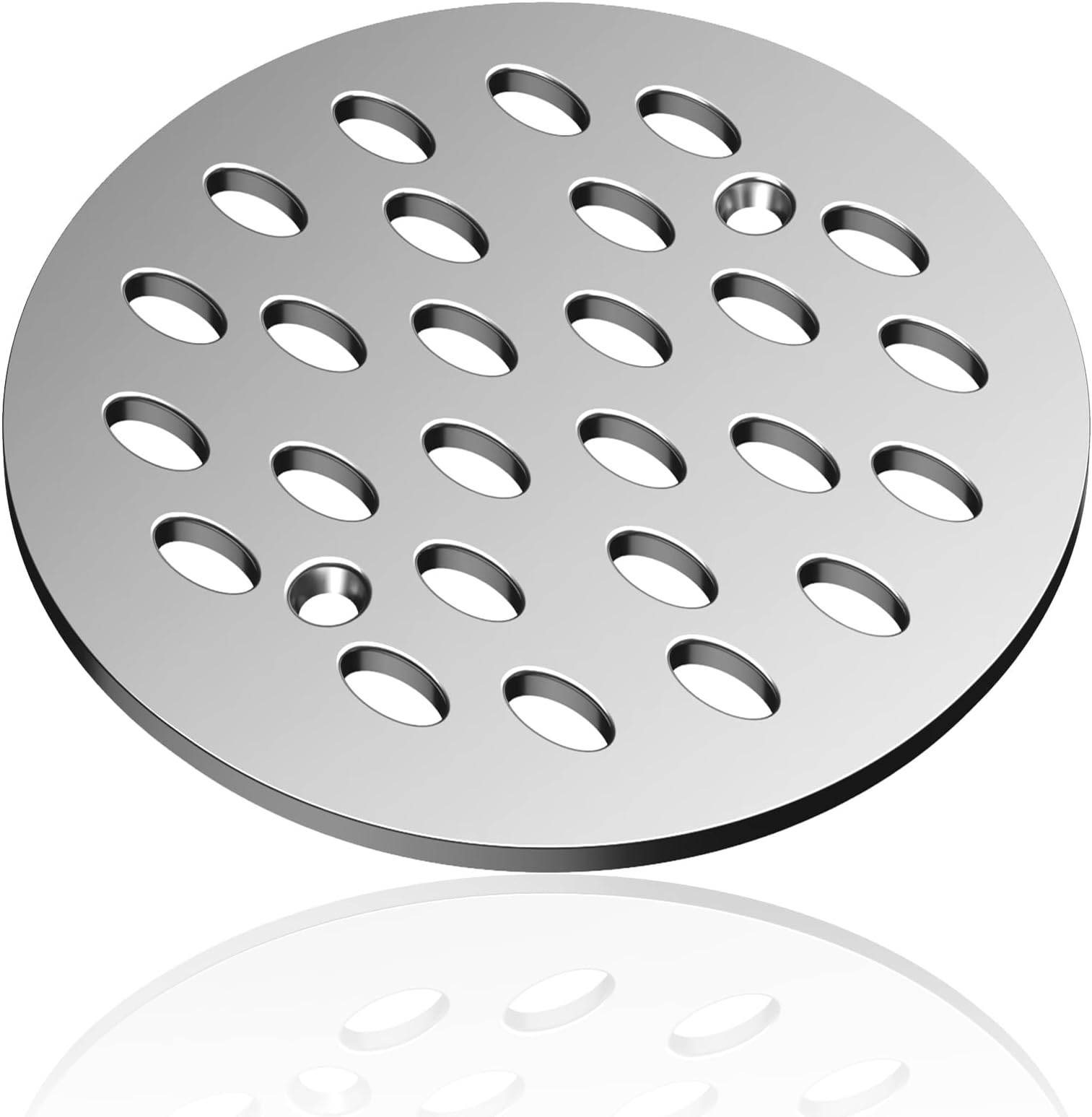 DRIP DROP Custom Shower Drain Cover (4.00in Round, Anchor, Stainless Steel