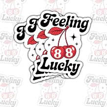 3Pcs Feeling Lucky Sticker Cherries 8 Ball Sticker Gambling Gift for Feeling Lucky 88 Stickers Cherry Casino Slot Machine Luck Gambling Decal for Laptop Water Bottle Toolbox Phone Case Cars 3"