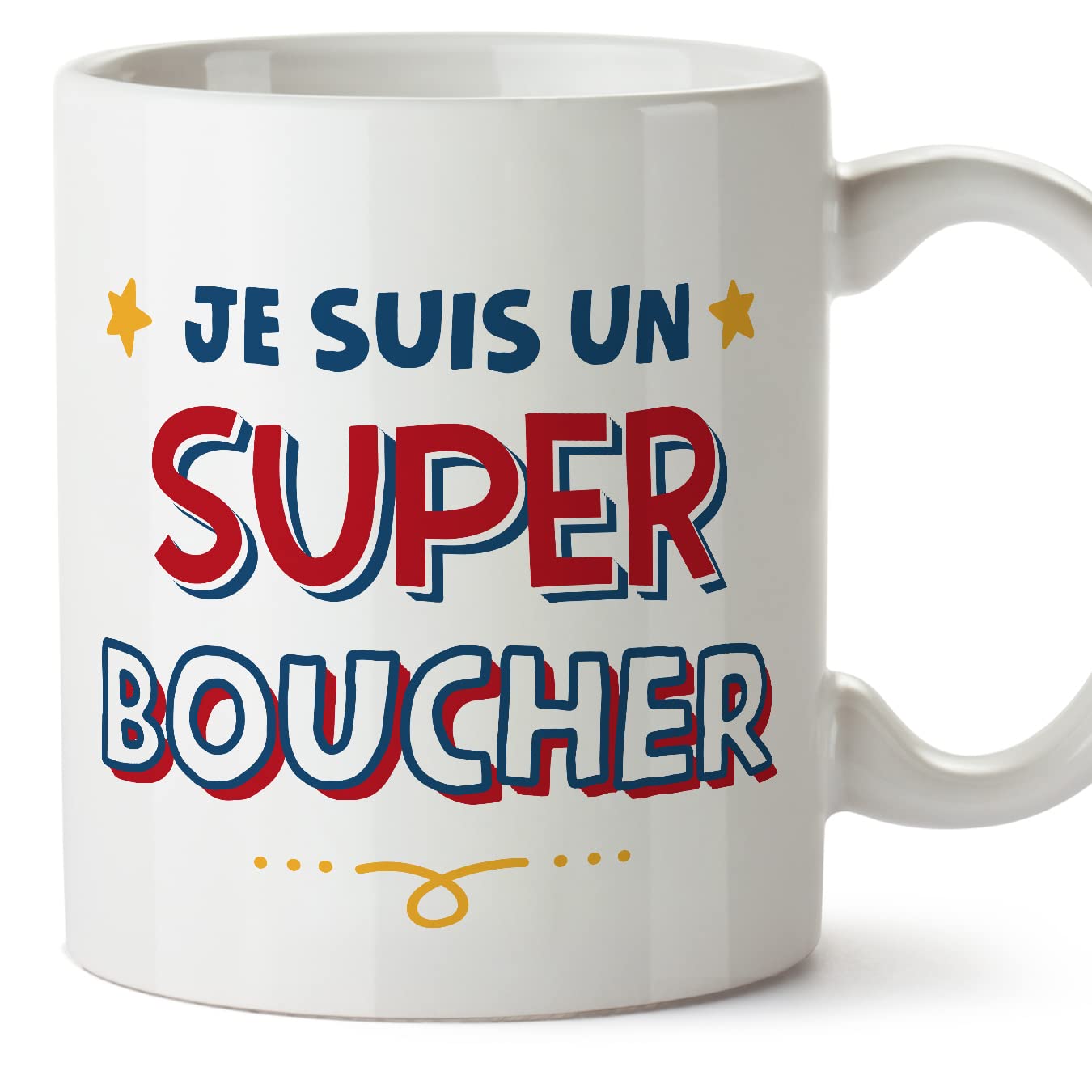MUGFFINS Butcher Man Mug - in French - Je Suis Super - Funny Gift for Colleagues - Ceramic 11oz Mug — image 1