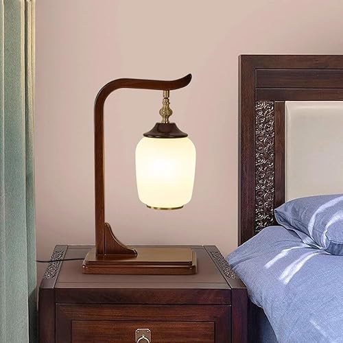 Miniatura 8 de Lámpara para escritorio simple dormitorio mesita de noche lámpara de madera maciza retro estudio lámpara de mesa de lectura lámparas de escritorio