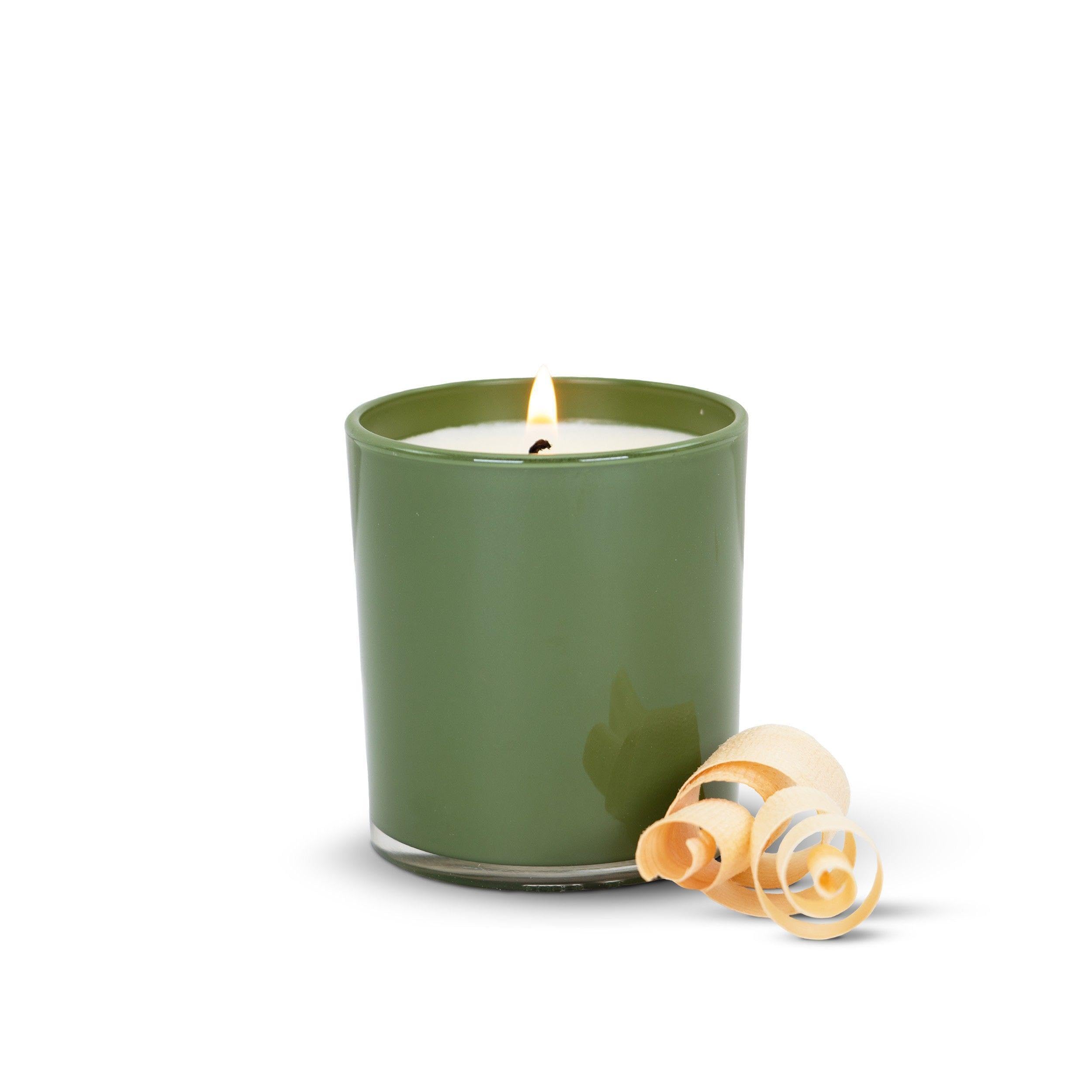 ZirbenDuftkerze Luxury Green Edition - handgemachte Kerze - bis zu 40 Stunden Brenndauer