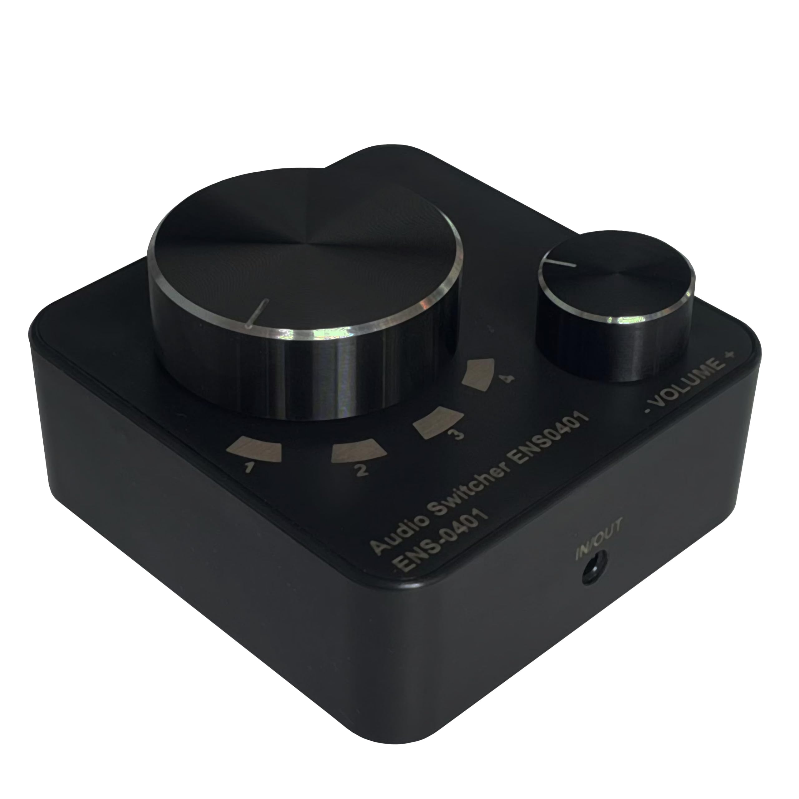 Conmutador de audio, AUX de 3,5 mm estéreo (negro, 4 puertos)