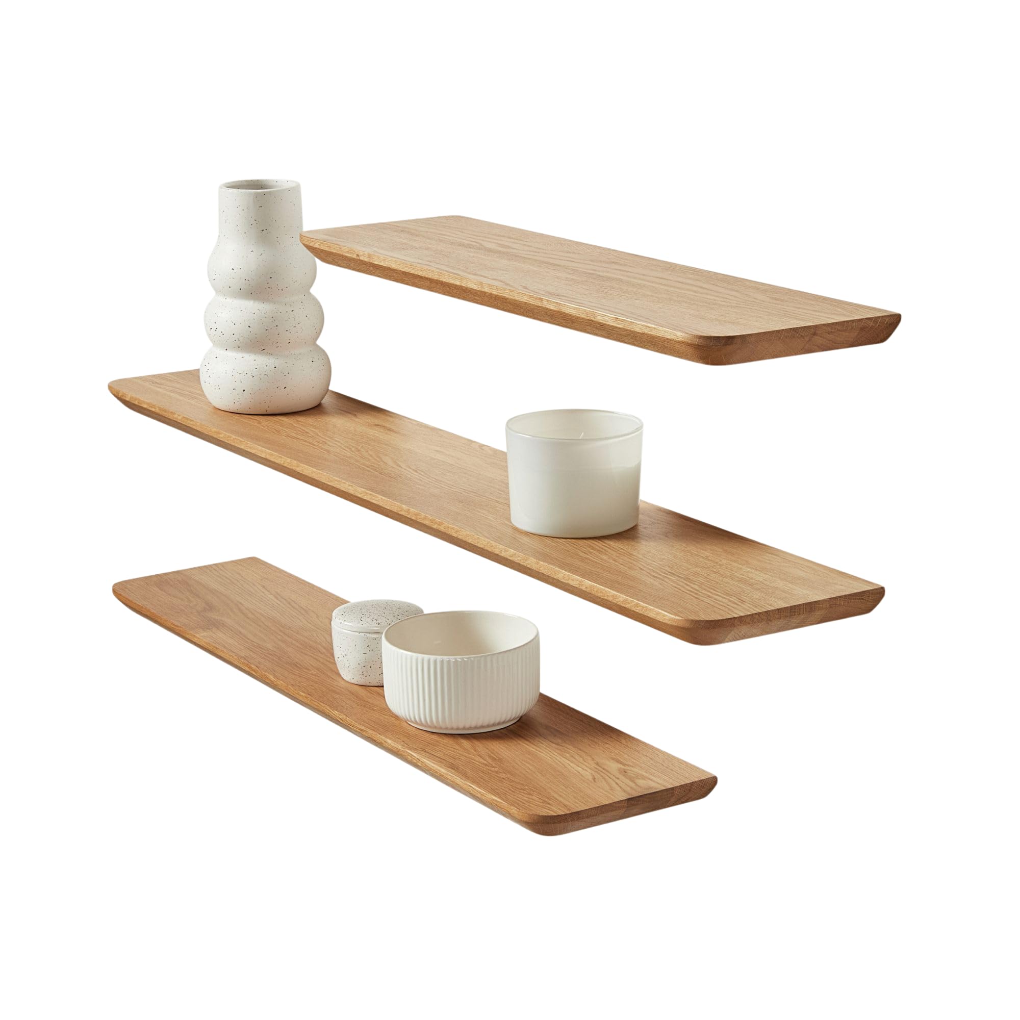BestLoft Wandregal Holz Schweberegal Schweizer Kante Regal Küche Bücherregal Wand Wandboard Floating Shelves wall Shelf Wandregal schmal Holzregal (17 Zentimeter Tiefe, 80 Zentimeter Breite)