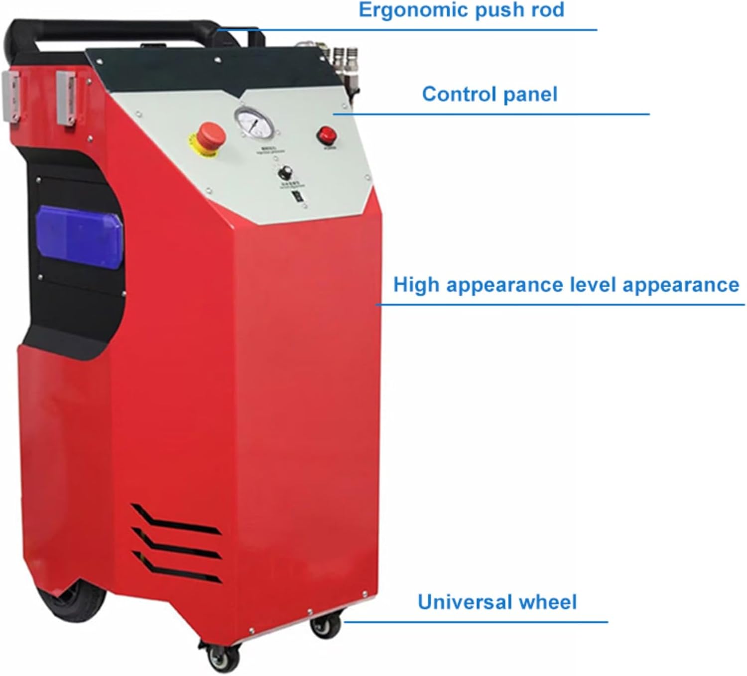Automatic Low-Temperature Dry Ice Blaster, Portable Industrial Cleaning Tool with Mobile Wheels, Compatible with Multiple Dry Ice Pellet Sizes for Manufacturing & Petrochemical Facilities
