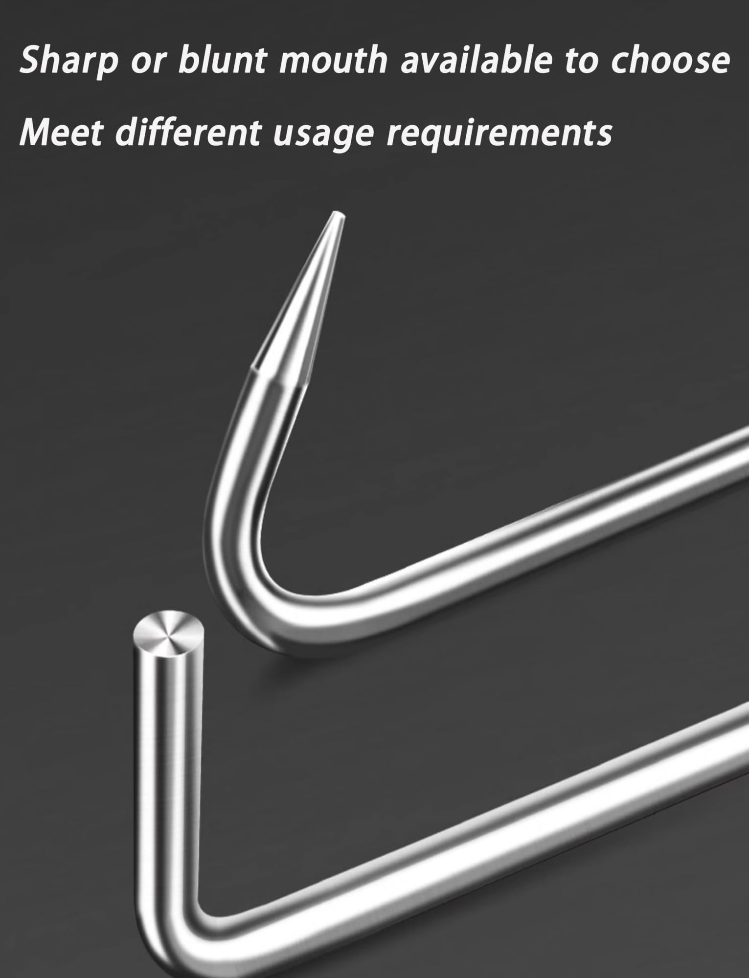 Gancio for tombino, gancio robusto e maneggevole da 12 mm di diametro, gancio di sollevamento in acciaio inossidabile, strumento di sollevamento for gancio for tombino(Pointed,80cm/31.4in)