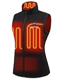 Women's Heated Softshell Vest with Battery, Slim Fit Water-Resistant Heated Vest for Outdoor Hiking Golf Size M