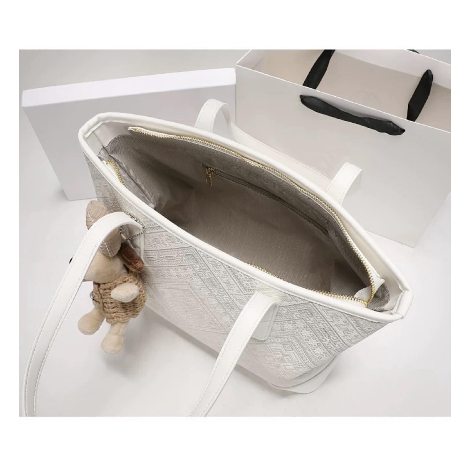 HJDMO Borsa in pelle da donna grande borsa a tracolla con tasche multiple chiusura a bottone magnetico borsa a mano design patchwork per spostamenti quotidiani