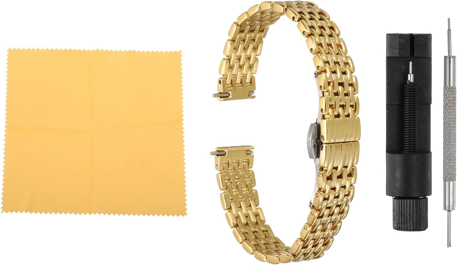 Mesh Watch Strap, Folding Butterfly Clasp, Adjustable Vintage Replacement Strap for Smartwatch, Universal Watch, Elegant for Men and Women