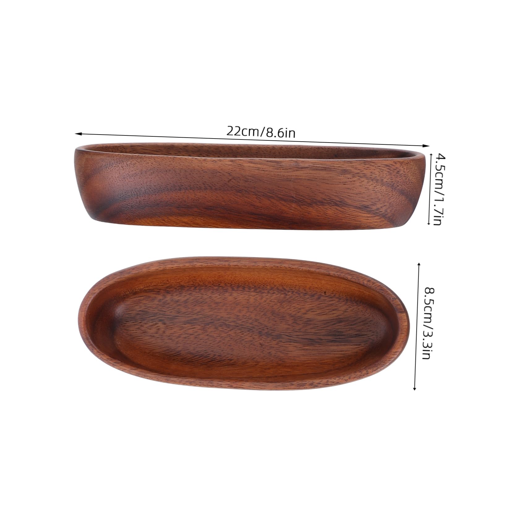 FUNOMOCYA Boat Shaped Walnut Wood Snack Bowl Creative Oval Serving Tray for Fruits Salads and Desserts Kitchen Counter Display Bowl Rustic Design for Home Use