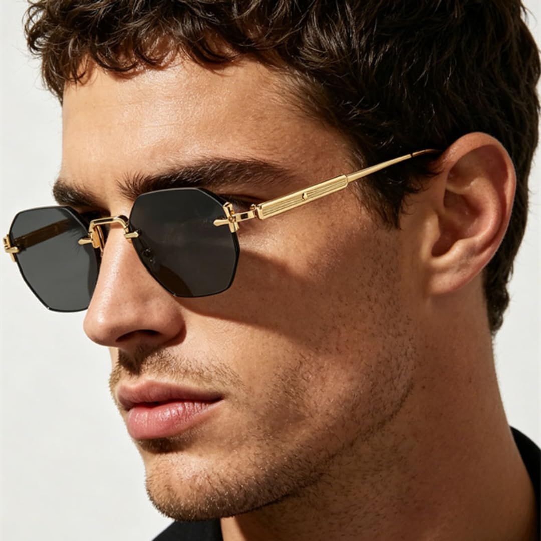 Okulary przeciwsłoneczne retro bez oprawek punk vintage uv400 okulary przeciwsłoneczne outdoor luksusowe