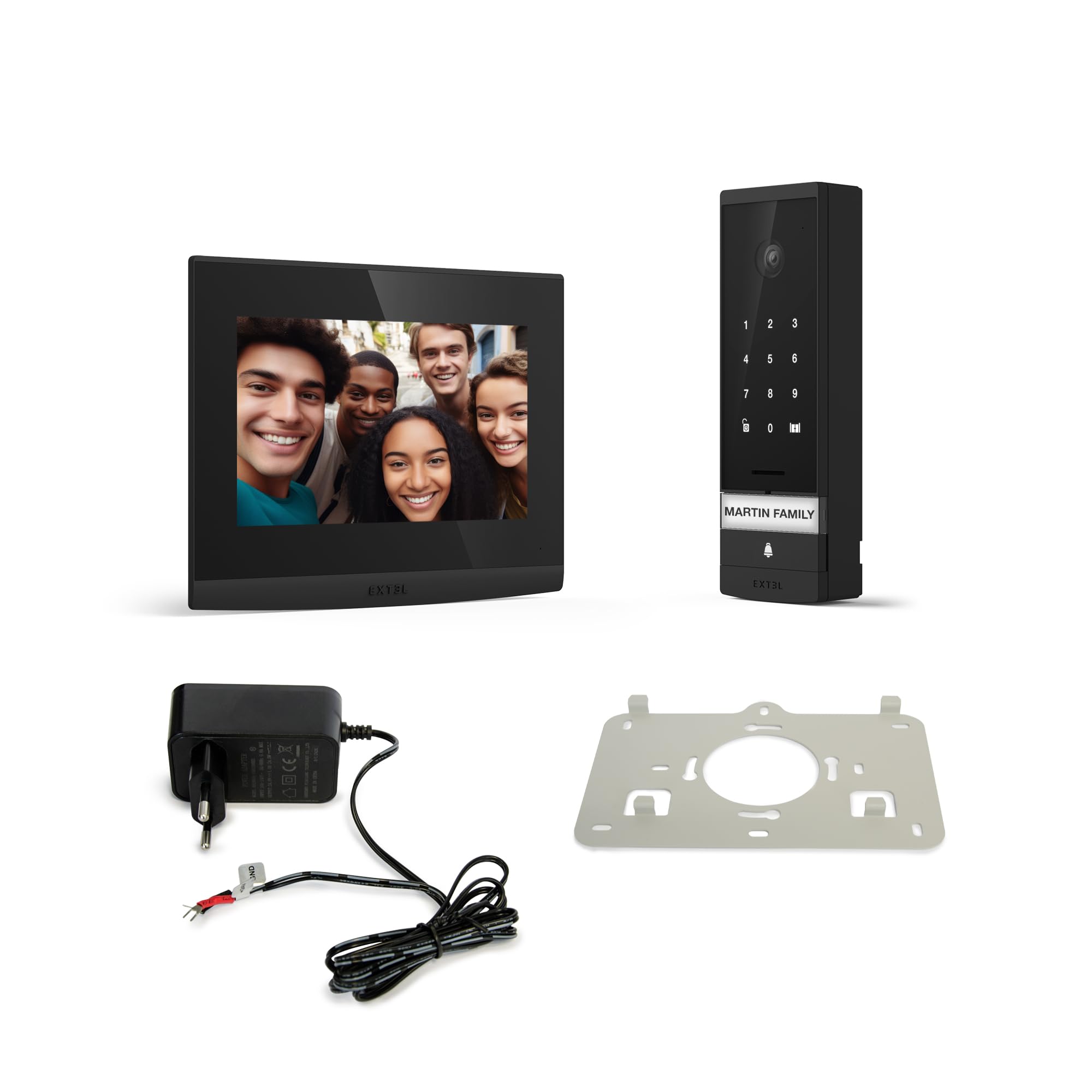 EXTEL Video-Türsprechanlage, Open 3K, 2-Draht, Tastatur, App