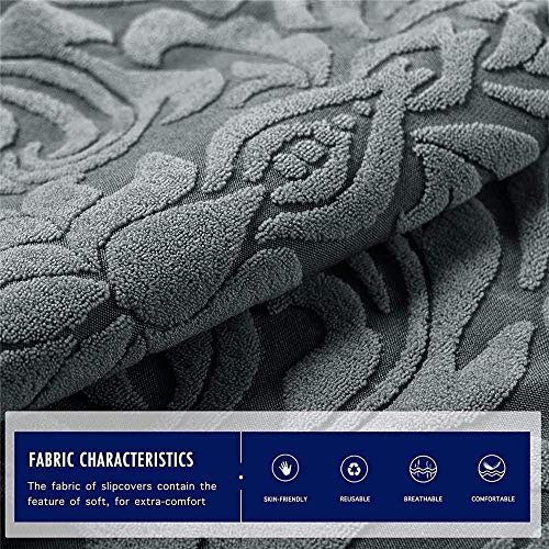 Zhuan Jacquard Damask Sofa Slipcover With 2 Separate Seat Cushion Couch Cover Stretch Washable Furniture Protector For Conventional Settee For Kids,Pets(Grayish Green,2 Seater(145-180Cm)) #TOP3