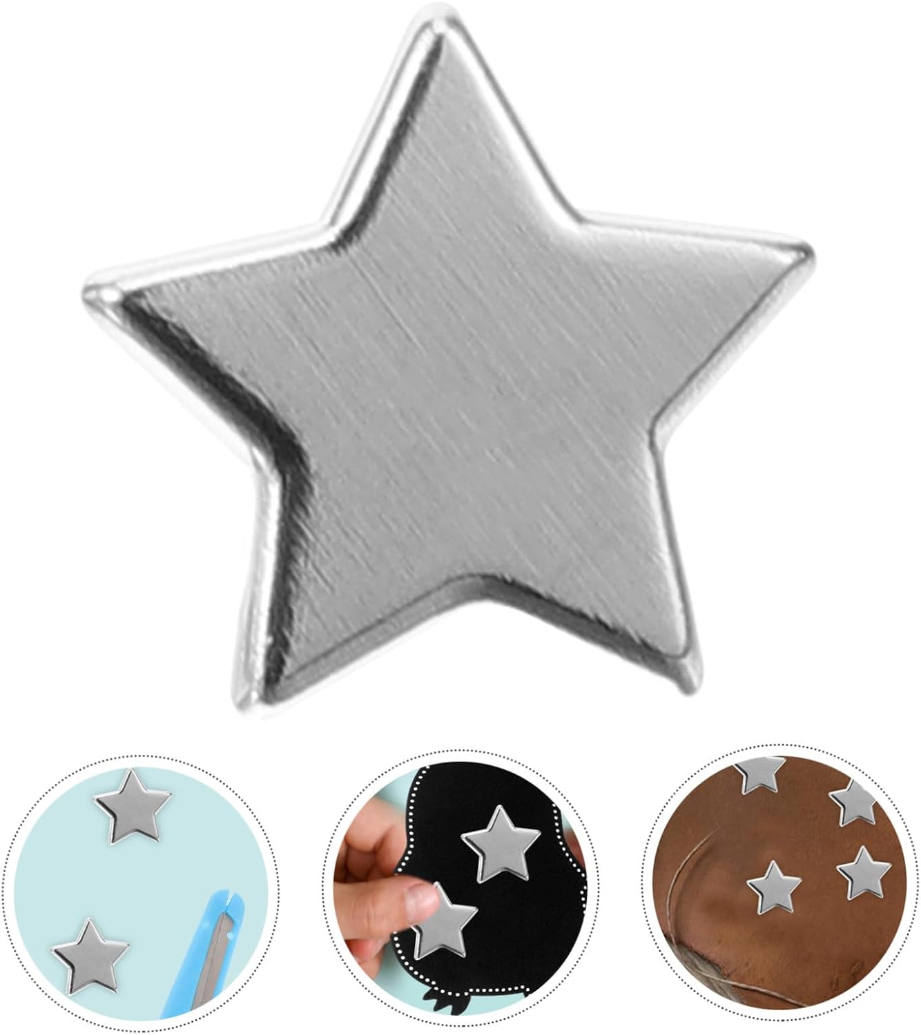 Beatifufu 100pcs Mini Metal Star Fasteners Prong Brads for DIY Scrapbooking Craft Decorations Silver