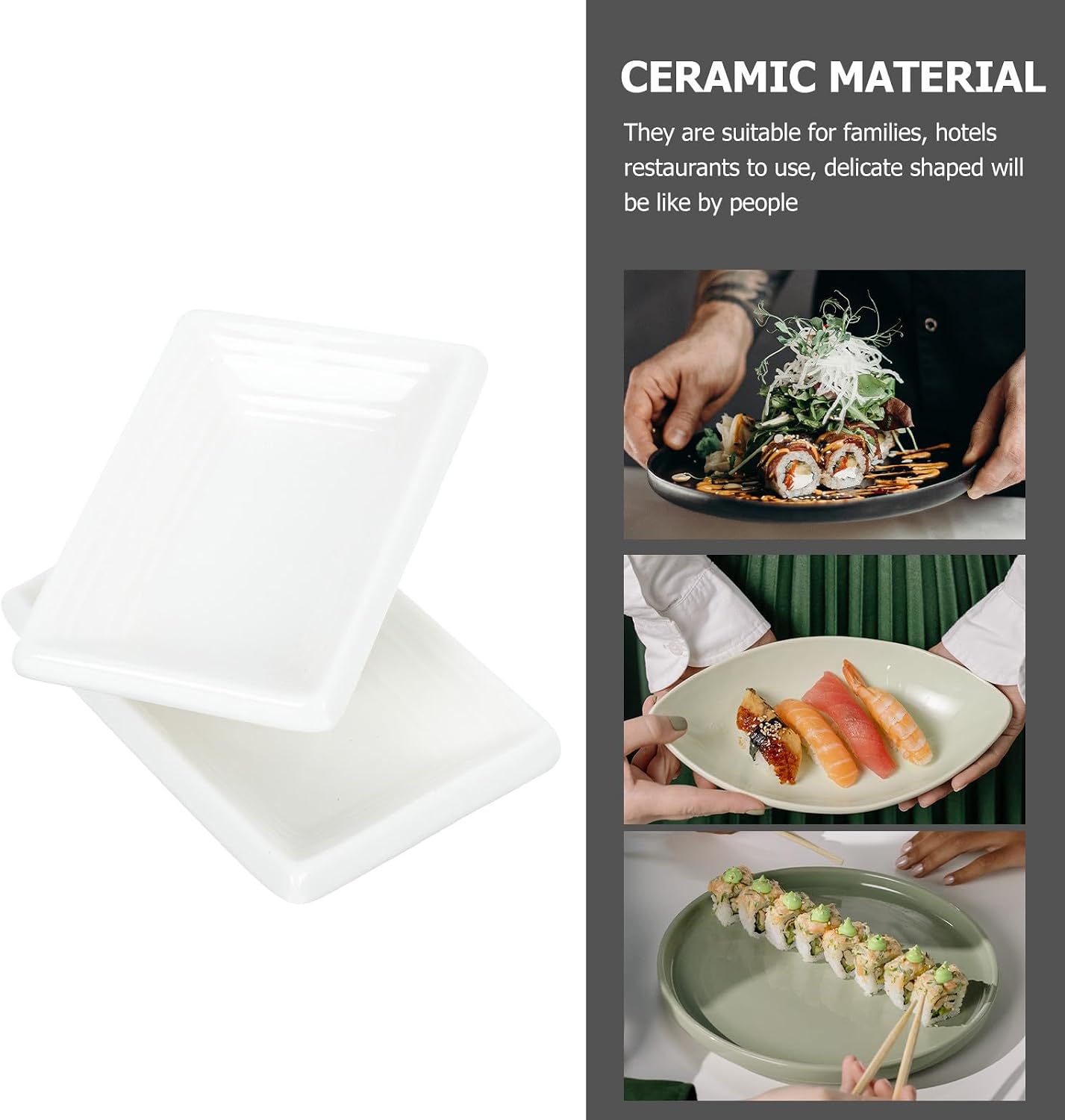 COLLBATH Ceramic Sauce Dishes 3-inch Mini Condiment Plates 4pcs Japanese Style Side Dishes for Sushi Serving and Seasoning in Kitchen