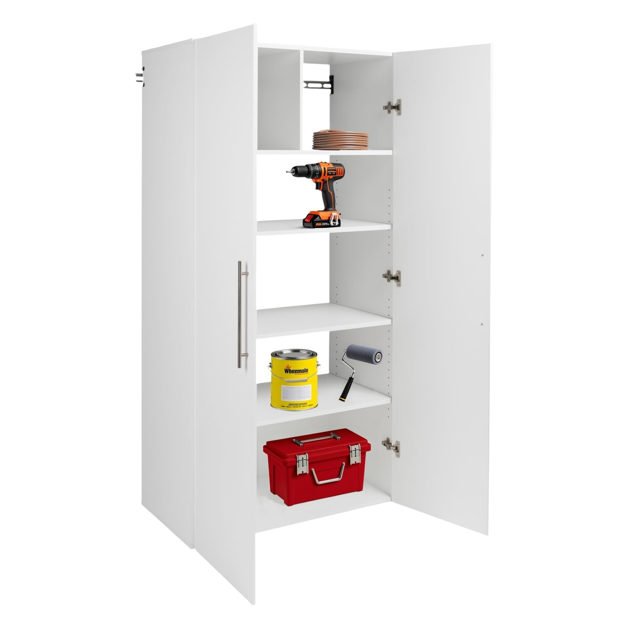 Prepac HangUps Large Storage Cabinet - Immaculate White 36" Cabinet with Storage Shelves and Doors; Ideal for Bin and General Storage Solutions